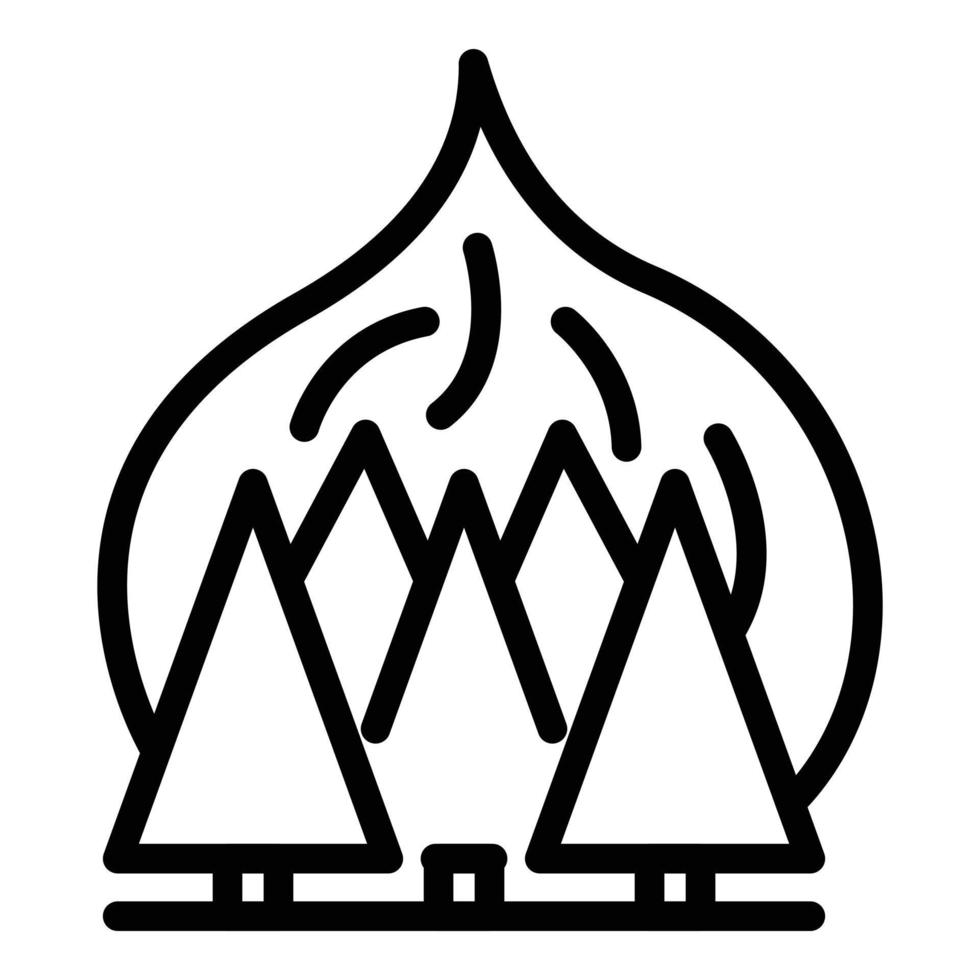 Wildfire hazard icon, outline style vector