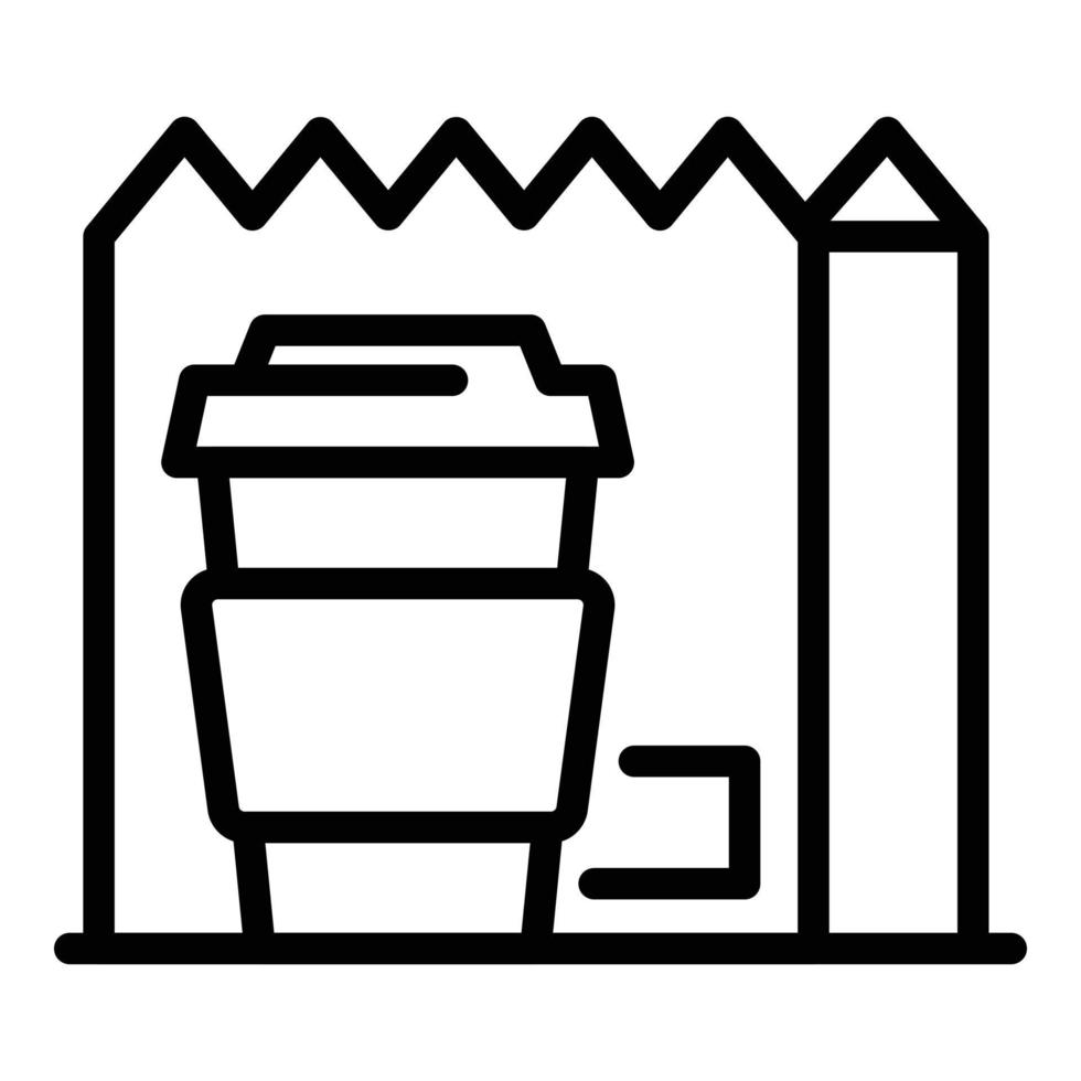 Takeaway breakfast icon, outline style vector