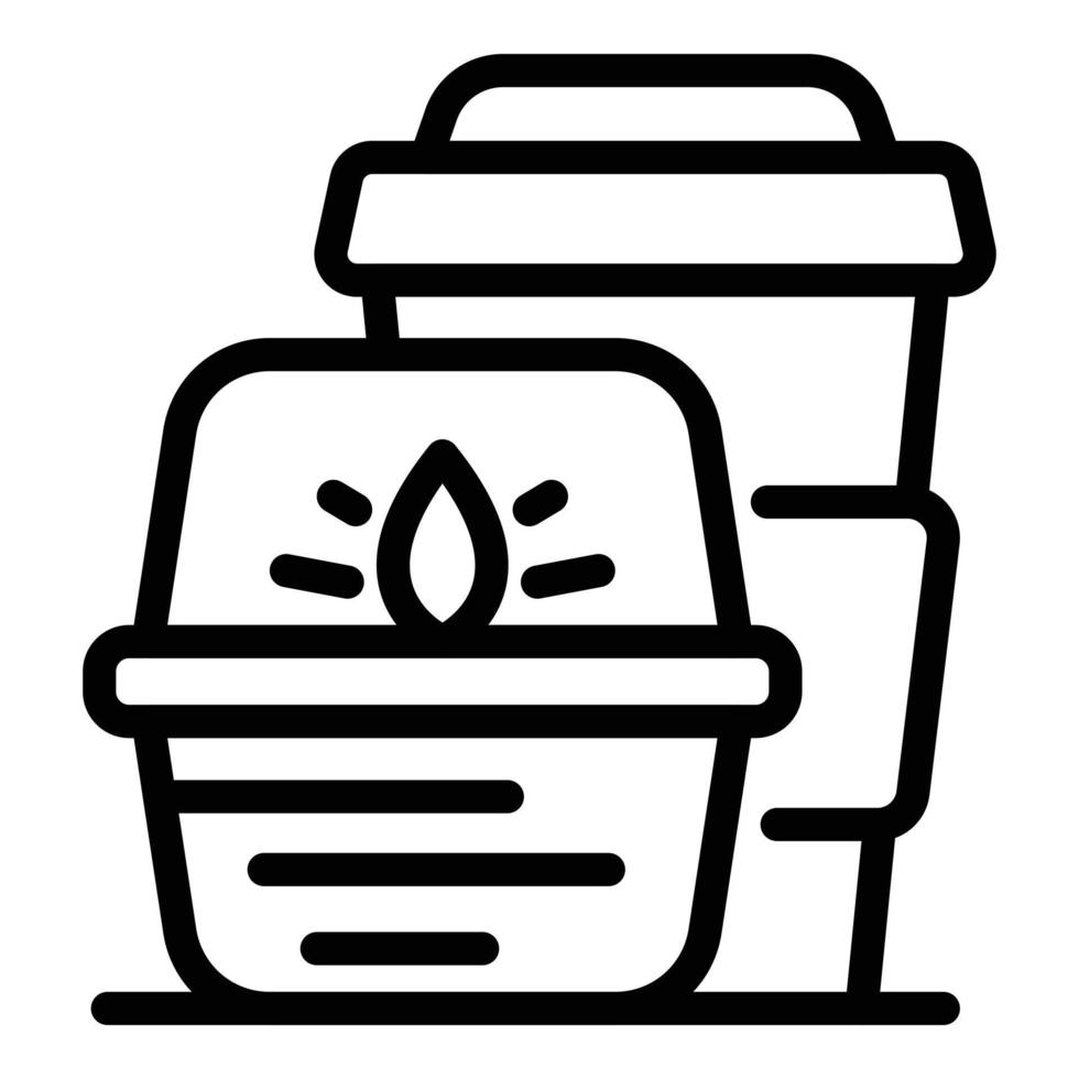 Takeout hot food icon, outline style vector