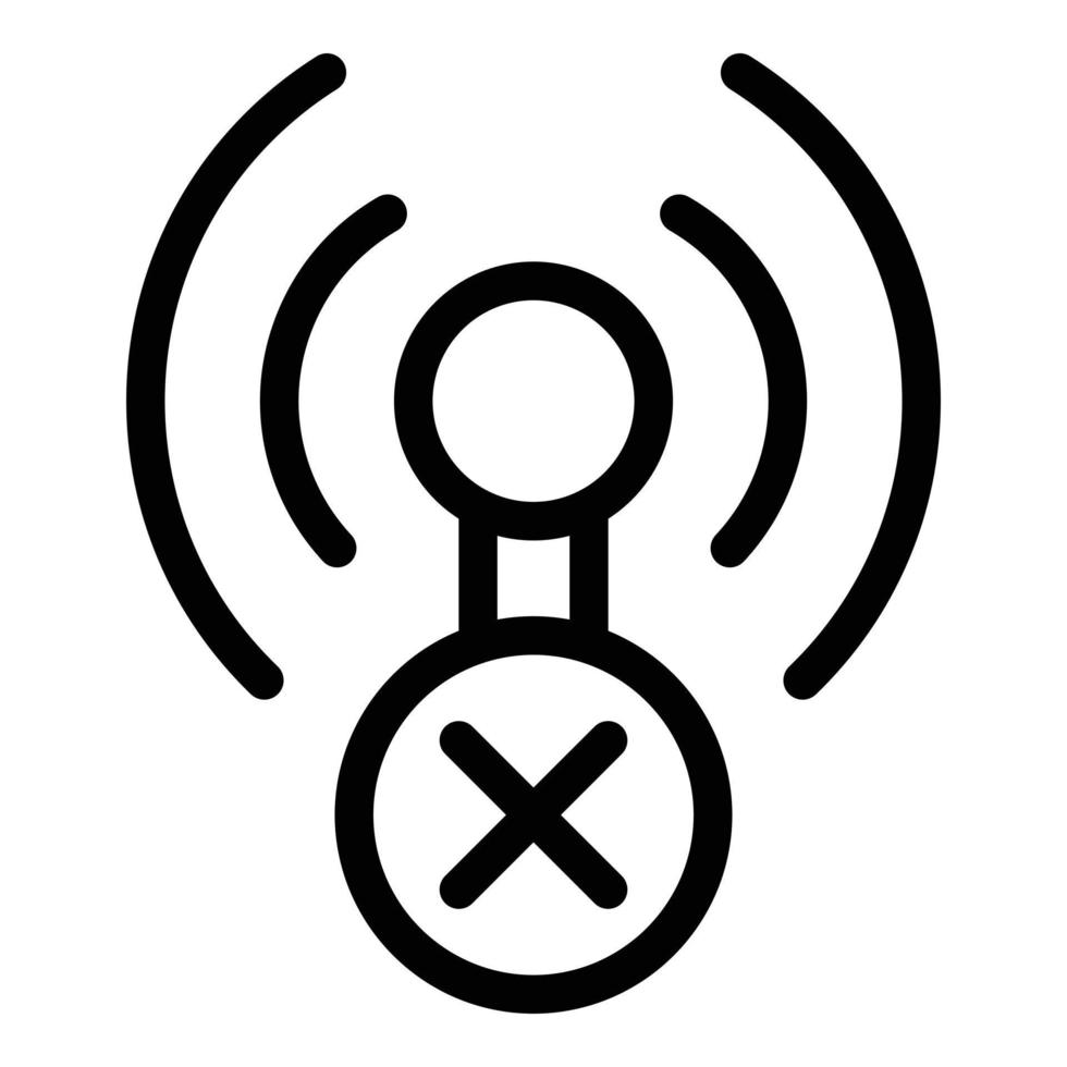 No internet signal icon, outline style vector