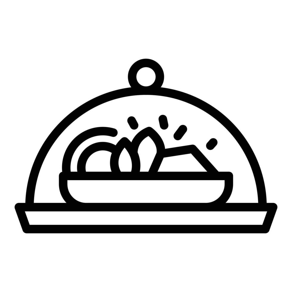 icono de comida para llevar, estilo de esquema vector