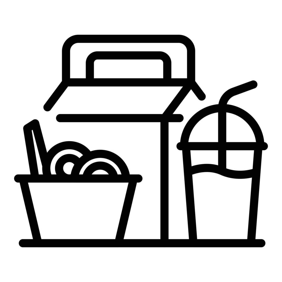 Fast food lunch icon, outline style vector