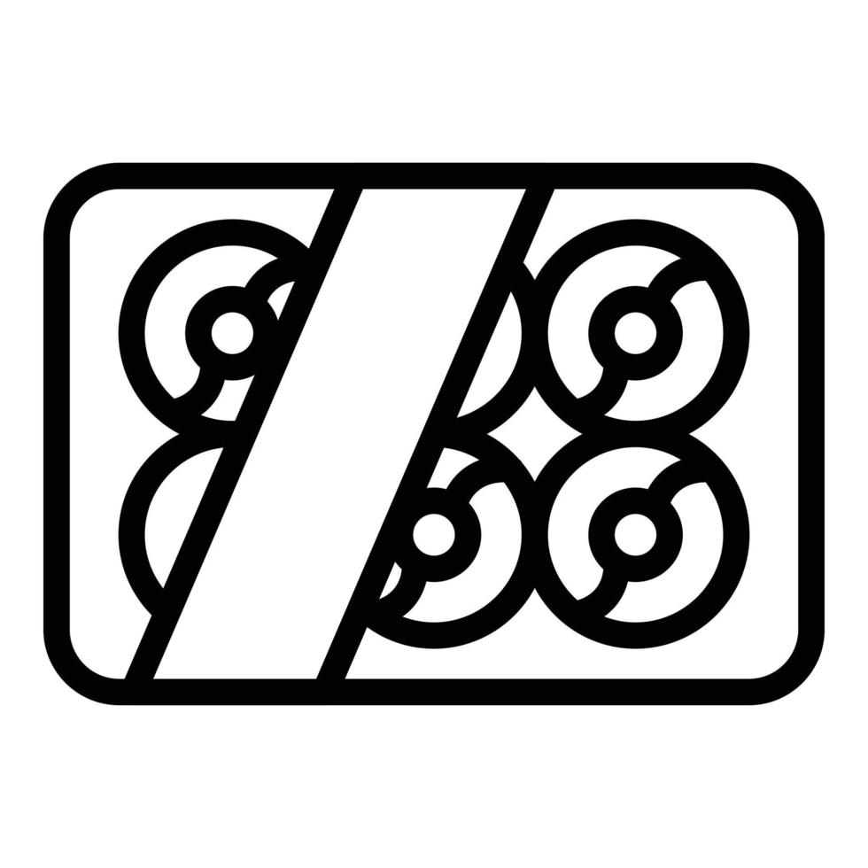Sushi box icon, outline style vector