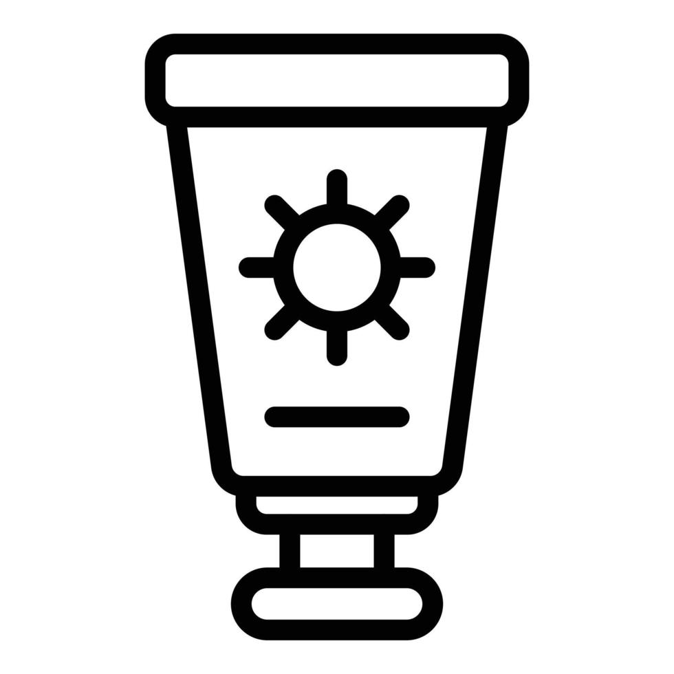 Sun cream icon, outline style vector