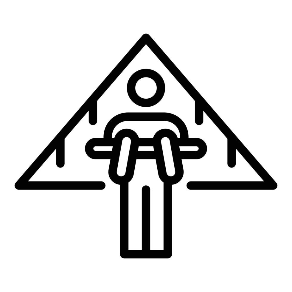 Plane hang glider icon, outline style vector