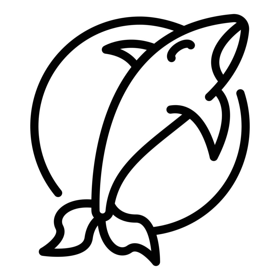 Huge whale icon, outline style vector