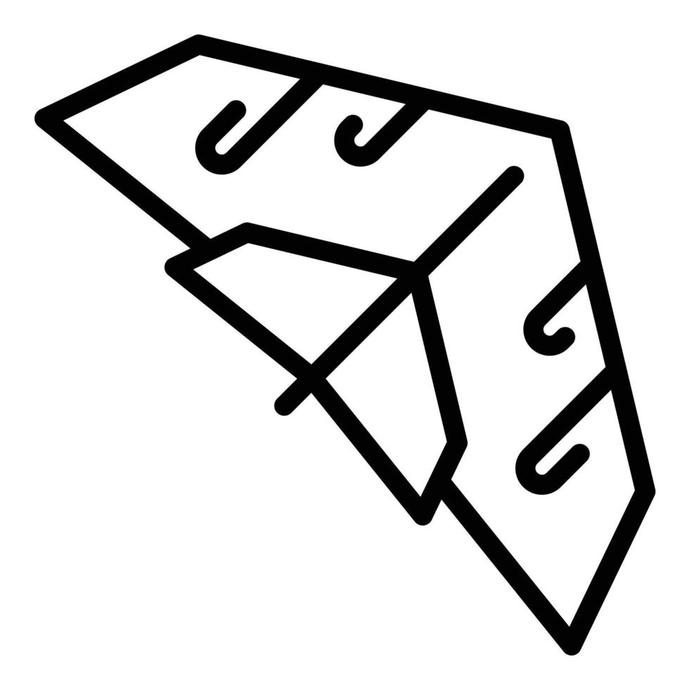 Extreme gliding icon, outline style vector