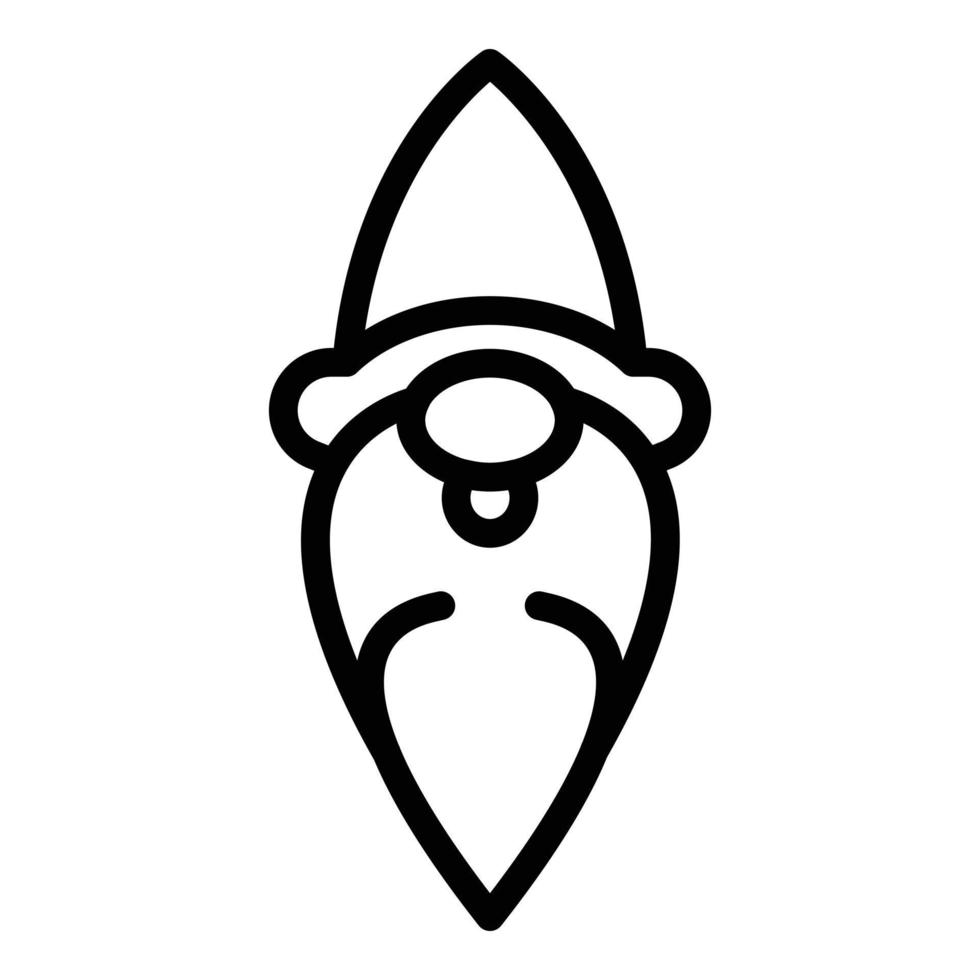Figurine gnome icon, outline style vector