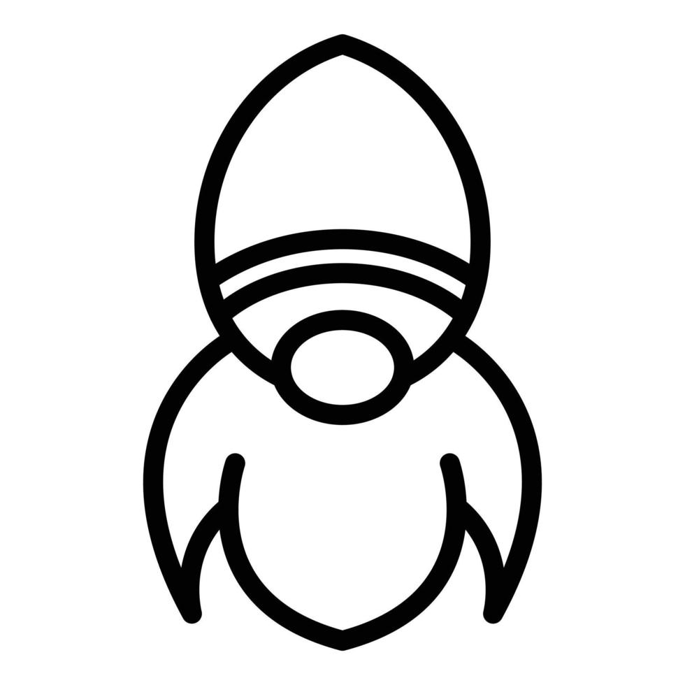 Lamp gnome icon, outline style vector