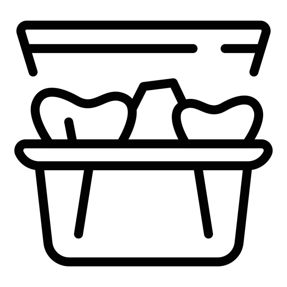 Lunch box icon, outline style vector