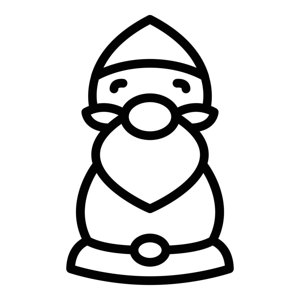 Farm gnome icon, outline style vector