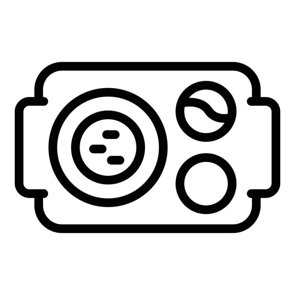 icono de bandeja de almuerzo escolar, estilo de esquema vector