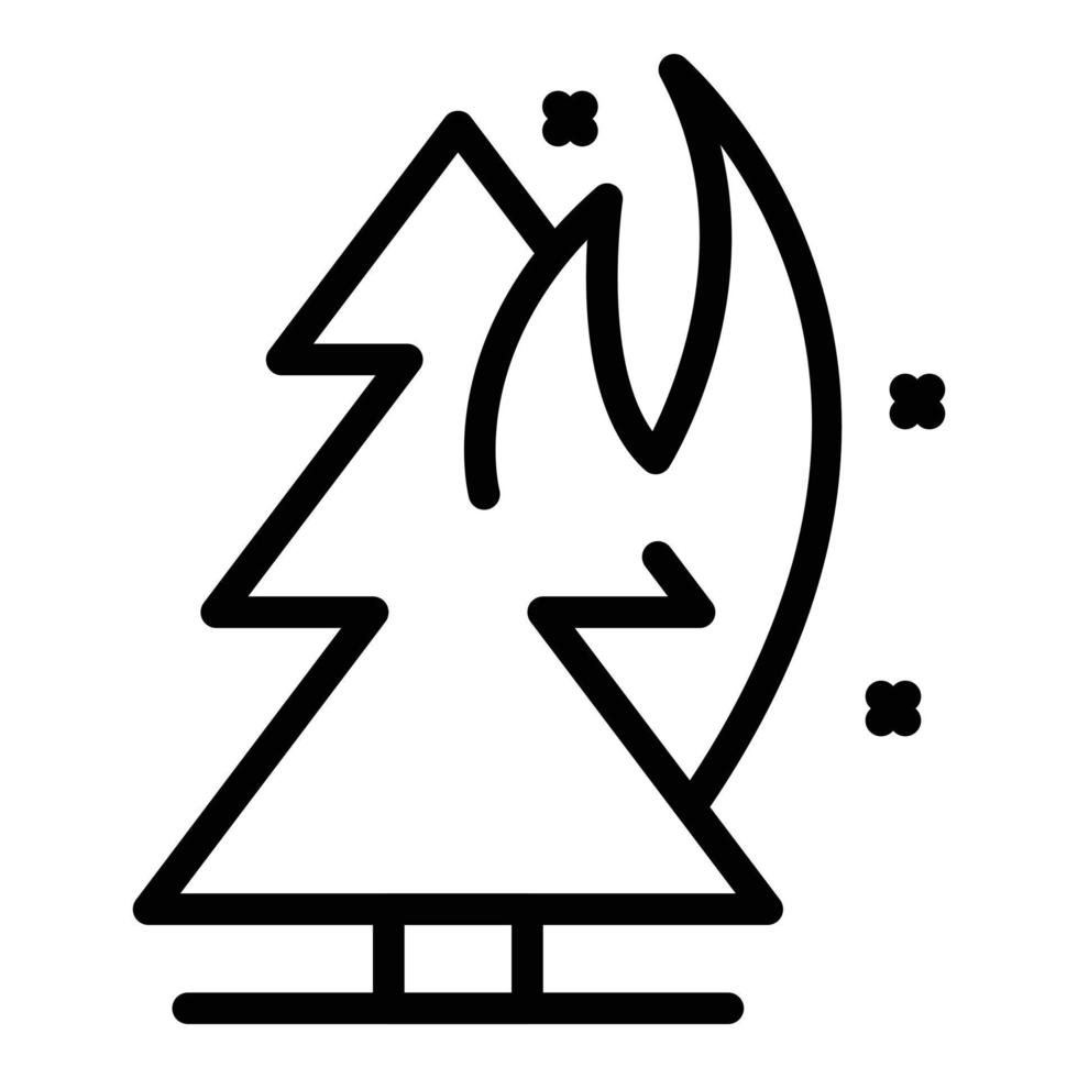 icono de desastre de llamas, estilo de contorno vector