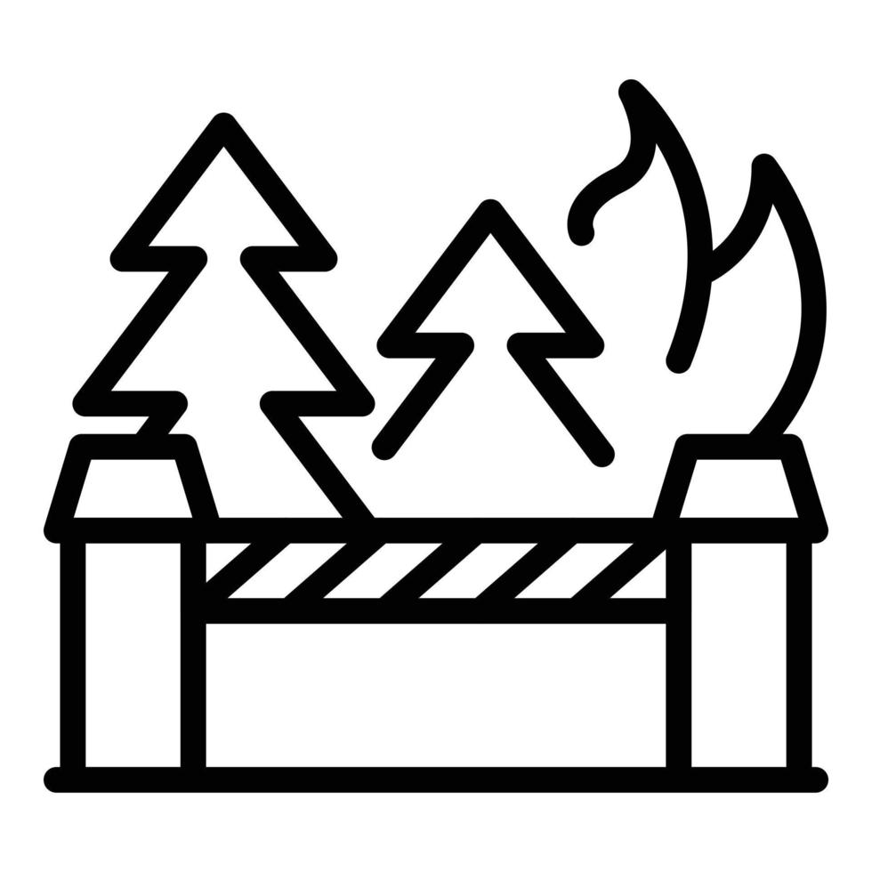 Forest destruction icon, outline style vector