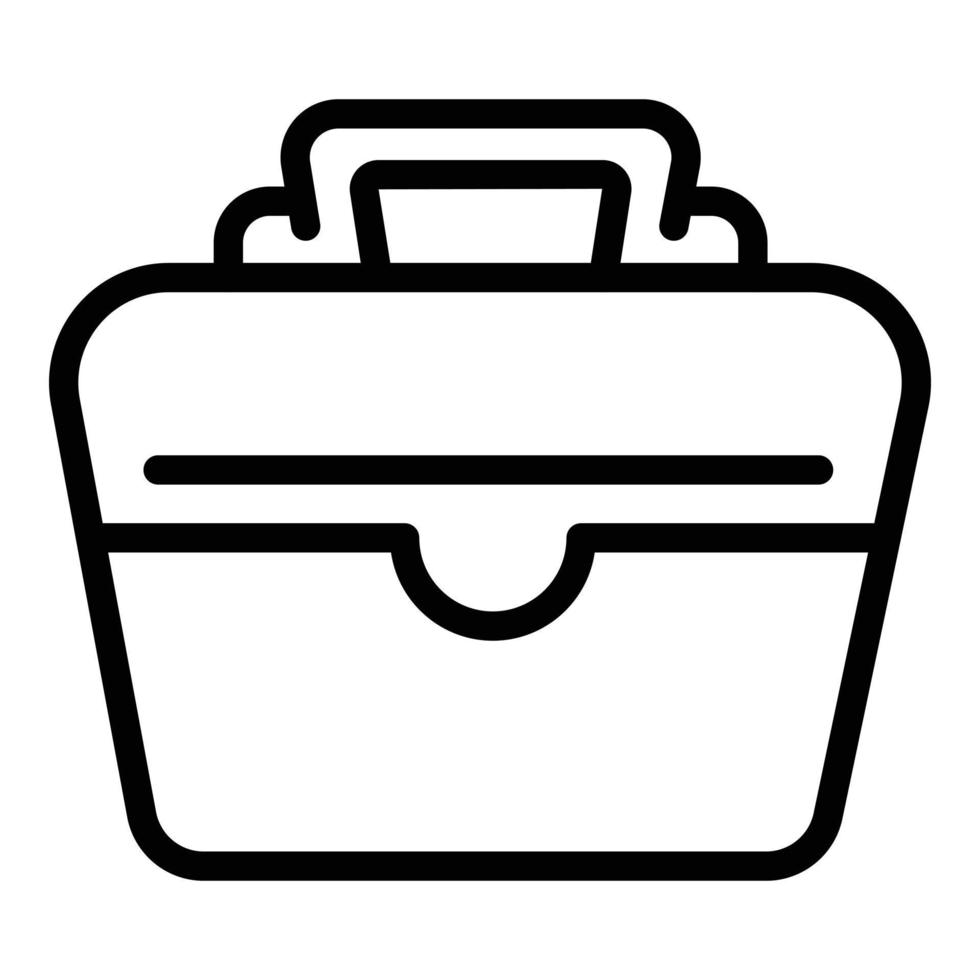 icono de mochila escolar, estilo de contorno vector