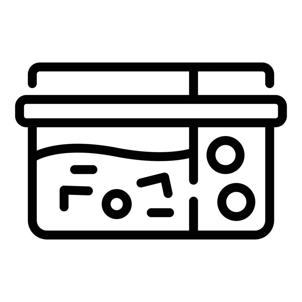 icono de caja de comida para niños, estilo de contorno vector