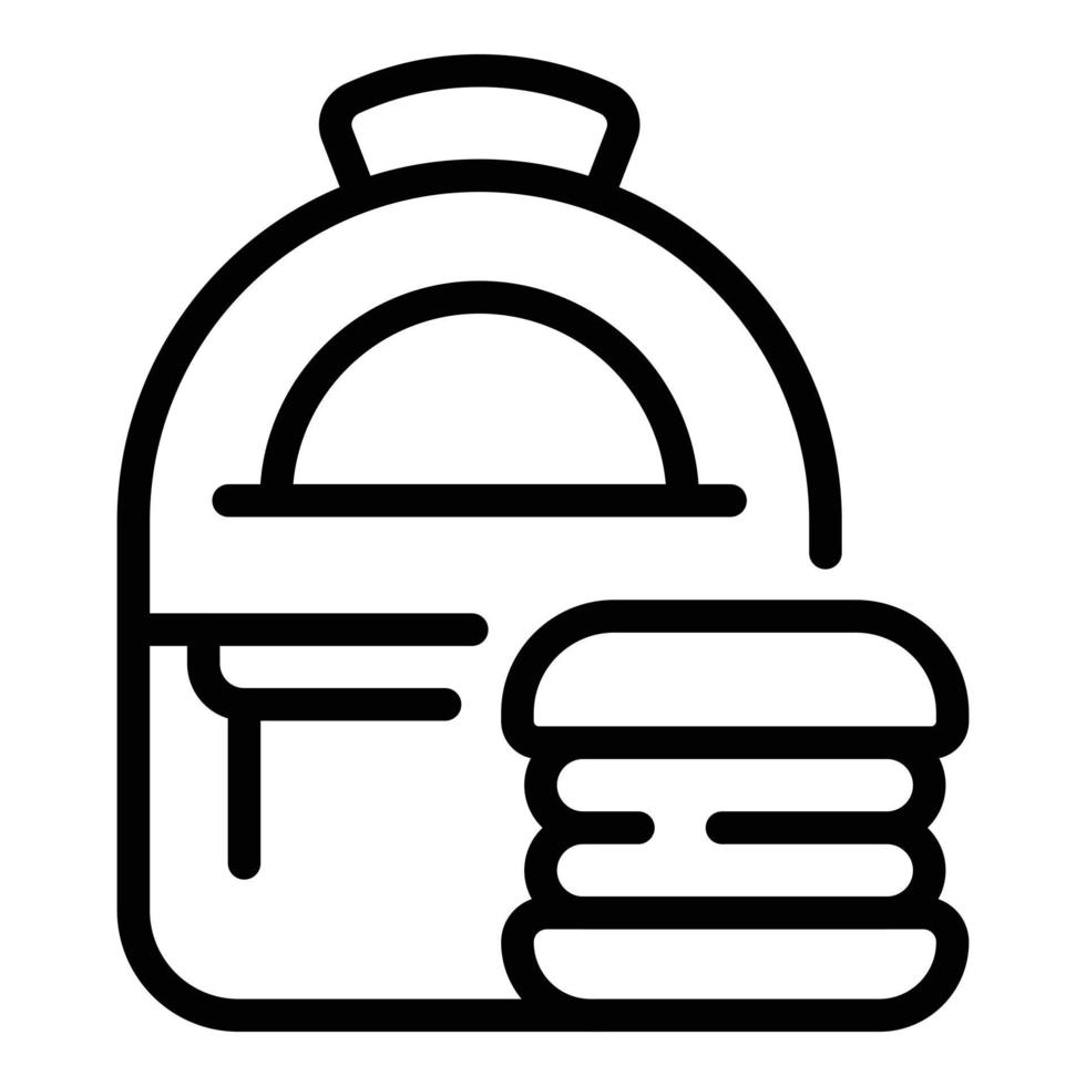 Kid food bag icon, outline style vector