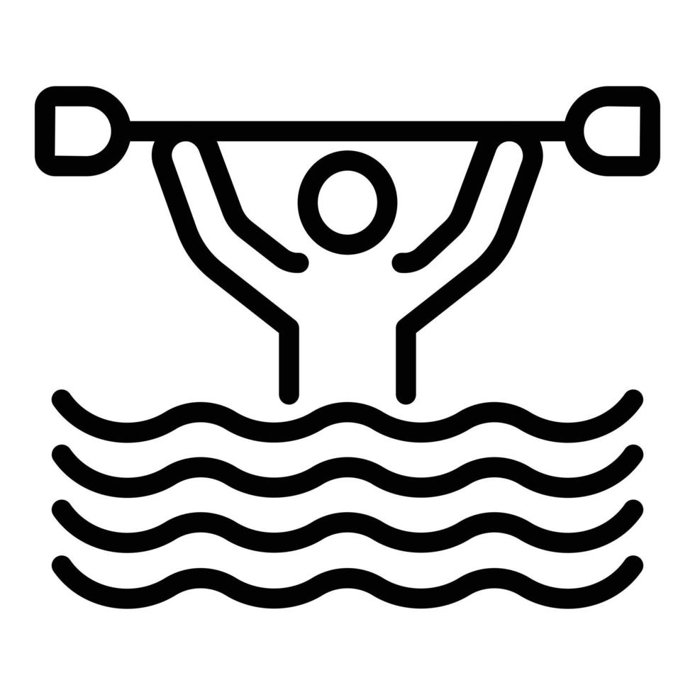 icono de nadador ganador, estilo de esquema vector