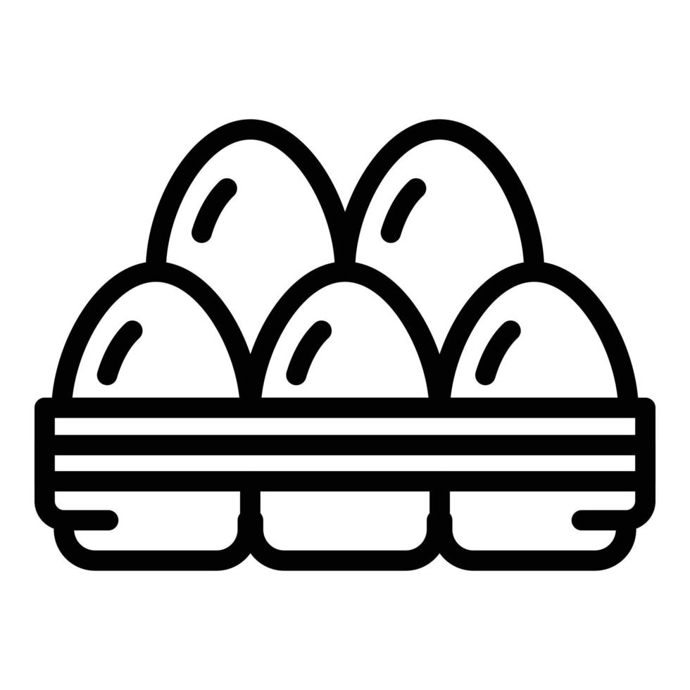 icono de minerales de huevos, estilo de esquema vector