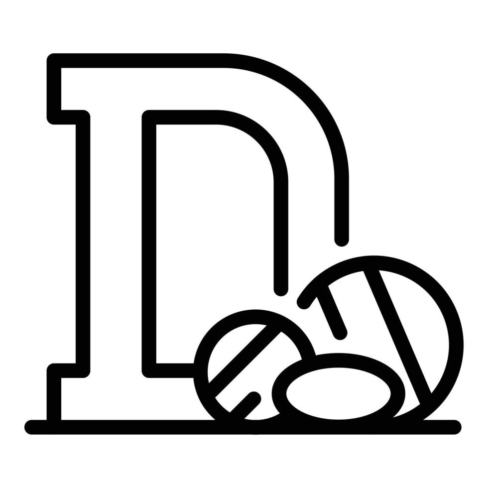 Vitamin d icon, outline style vector