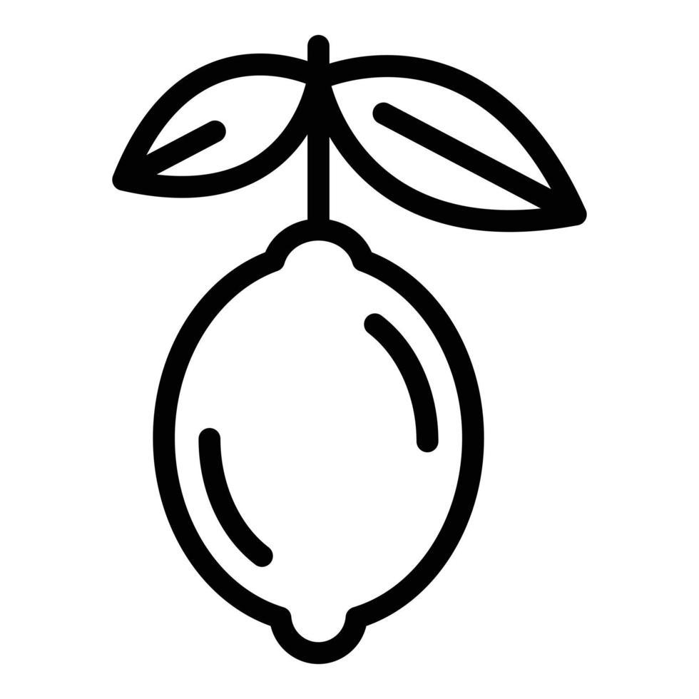 Lemon fruit icon, outline style vector