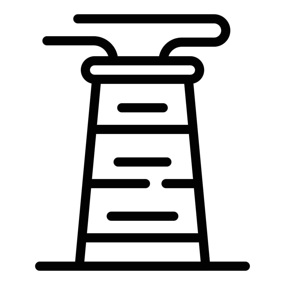 Refinery chimney icon, outline style vector
