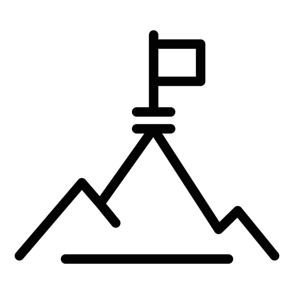 Goal peak icon, outline style vector