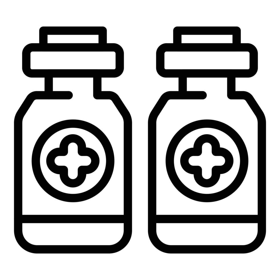 Vaccine vials icon, outline style vector