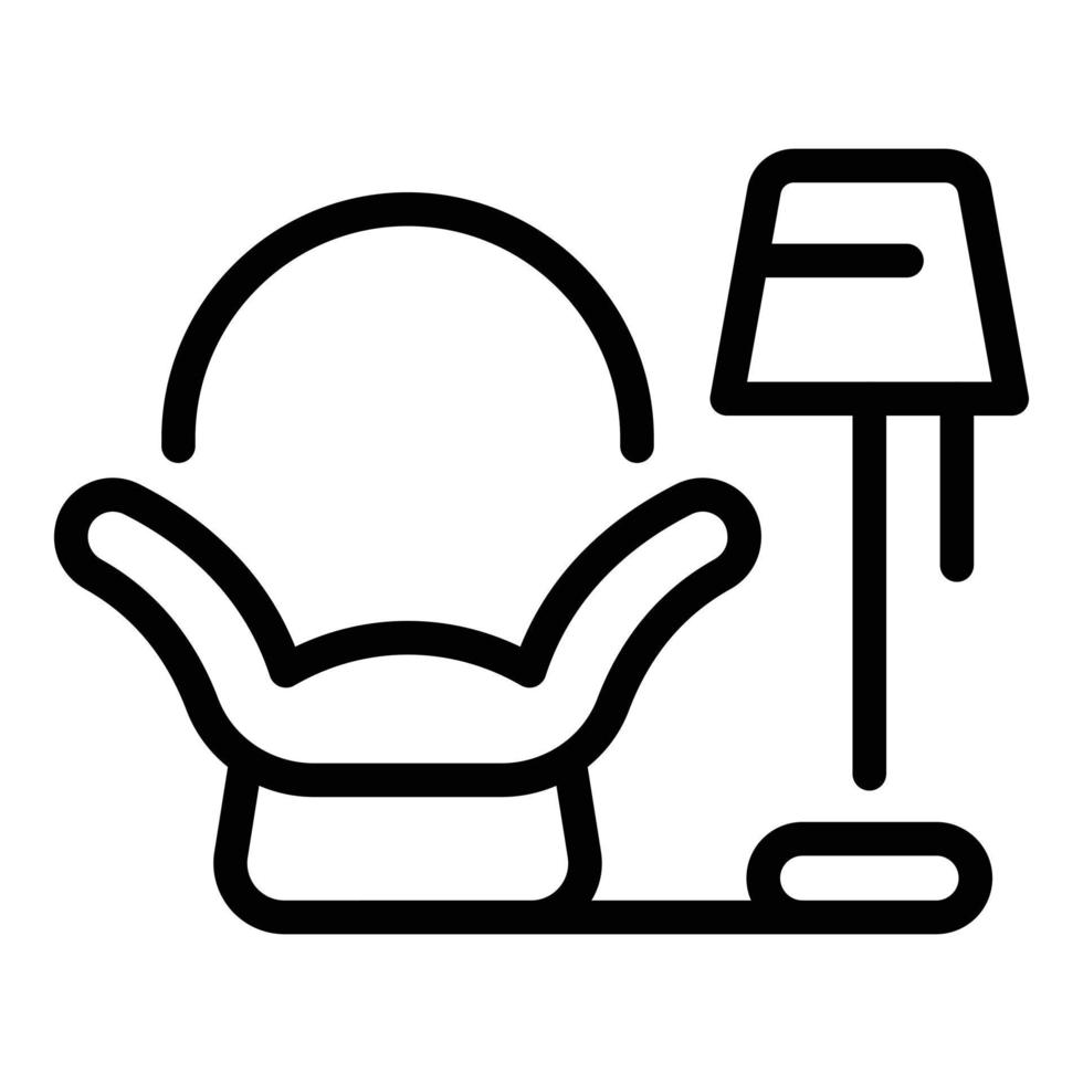 Lounge armchair icon, outline style vector