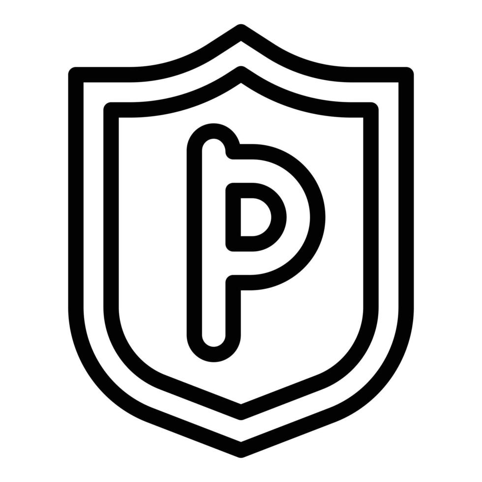 Parking indicator icon, outline style vector