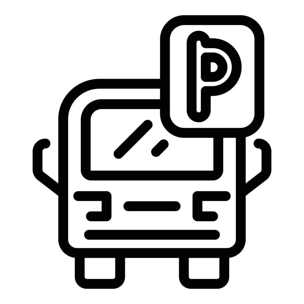 Bus parking icon, outline style vector