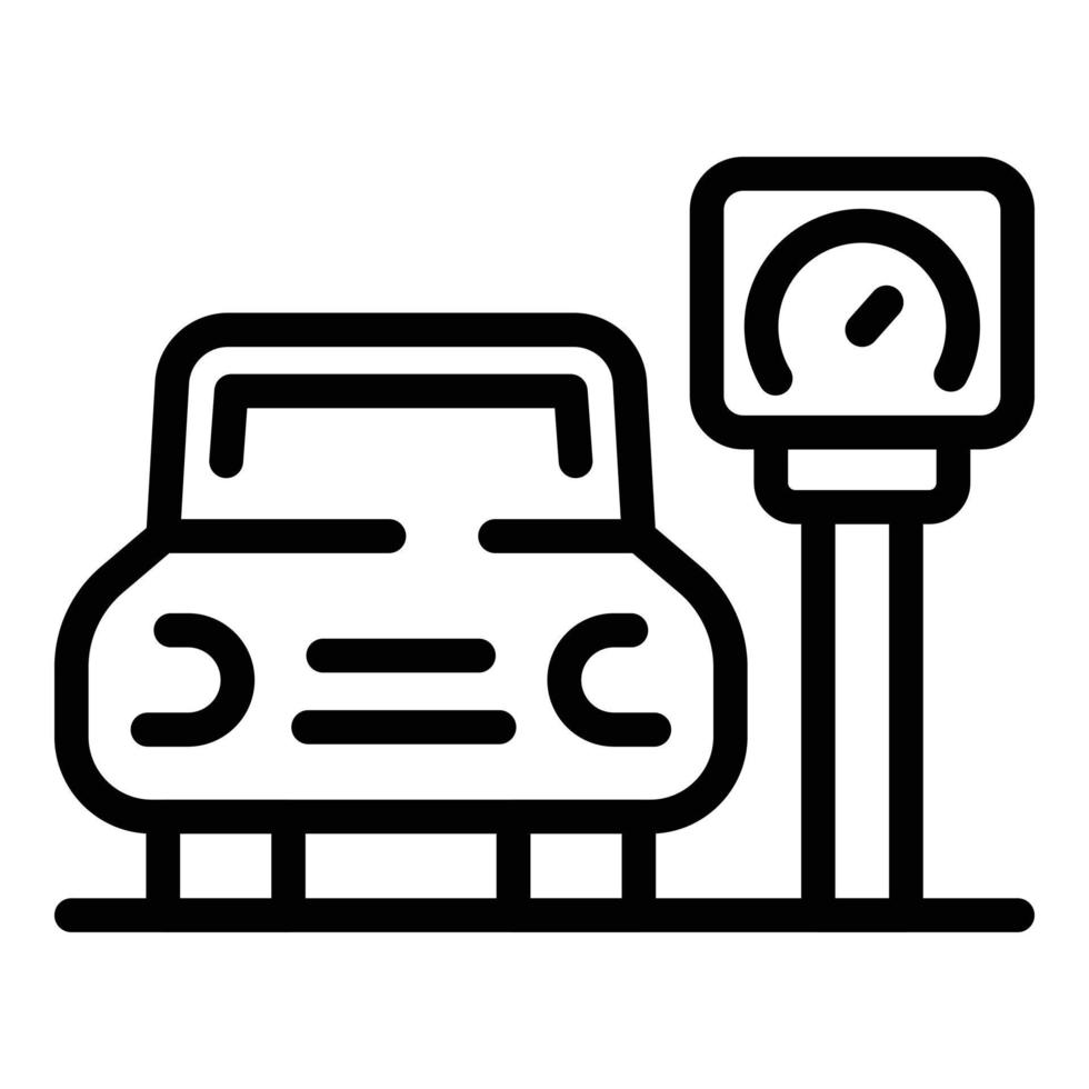 Parking area icon, outline style vector