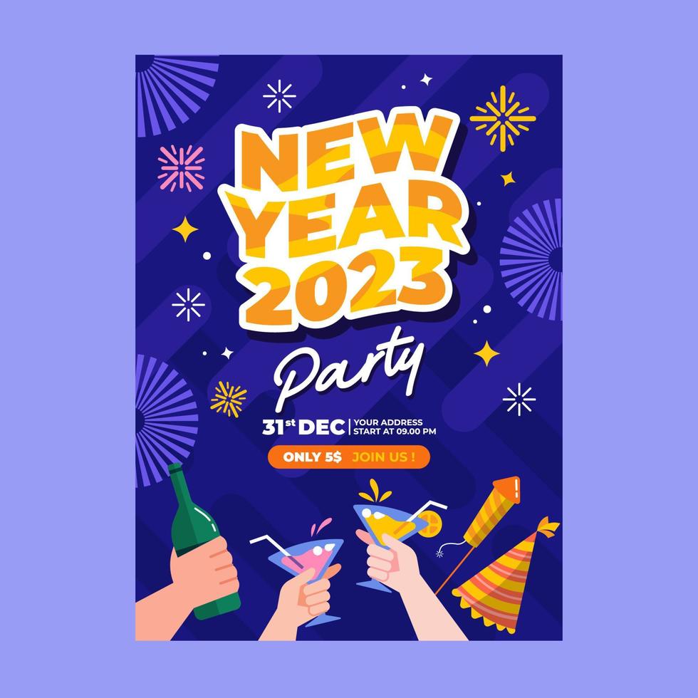 New Year Festivity Poster Concept vector