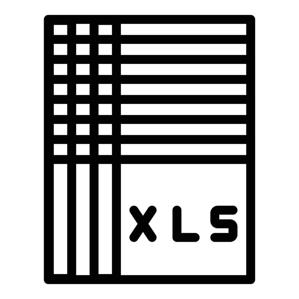 Xls database icon, outline style vector