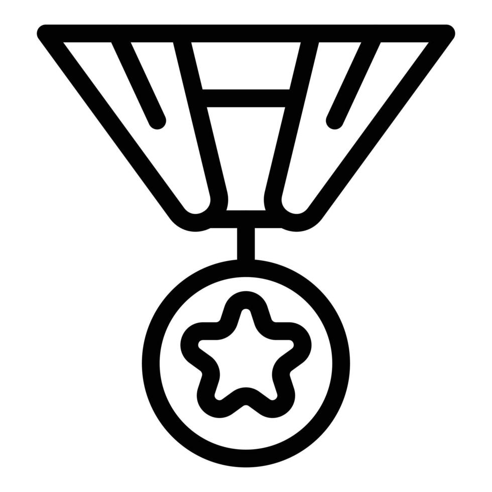 icono de medalla de victoria, estilo de contorno vector