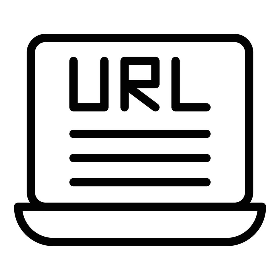 icono de información de URL, estilo de contorno vector