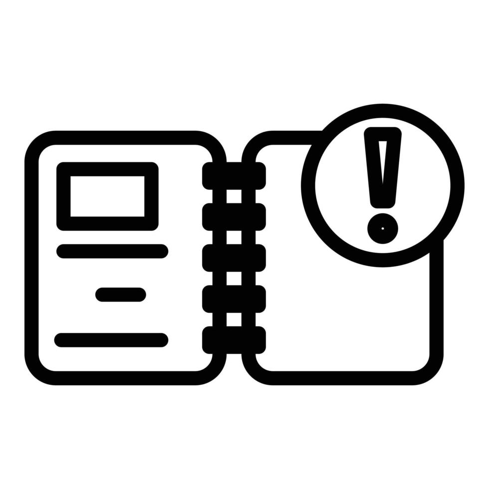 Technical book icon, outline style vector