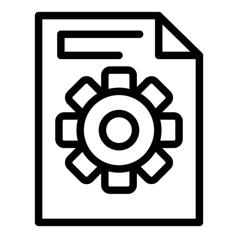 Gear sheet icon, outline style vector