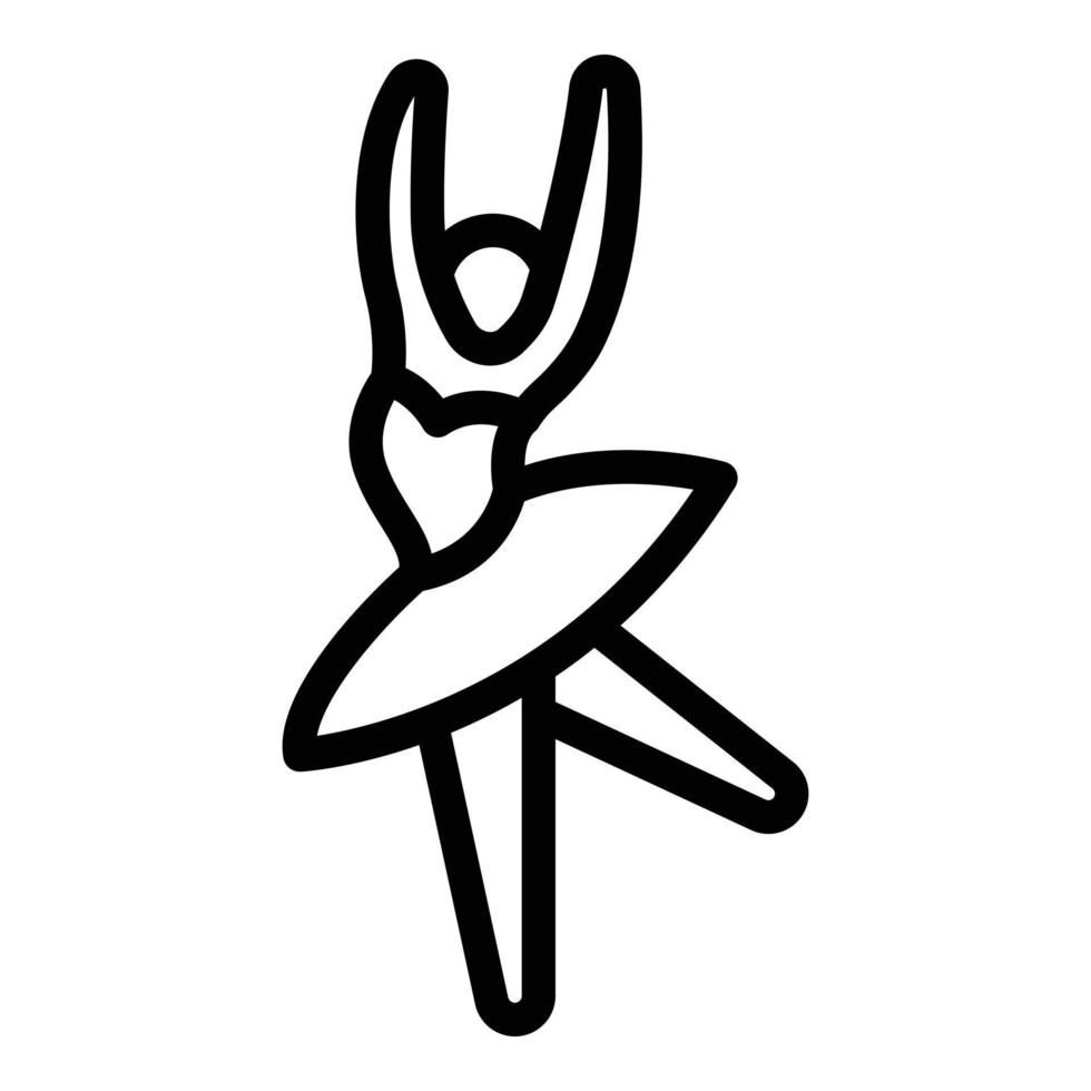 icono de bailarina, estilo de esquema vector