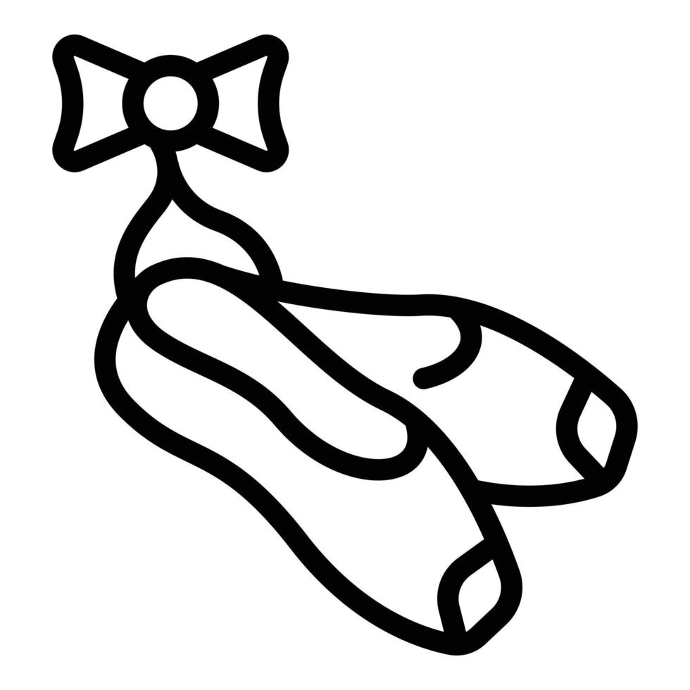 Training pointe shoes icon, outline style vector