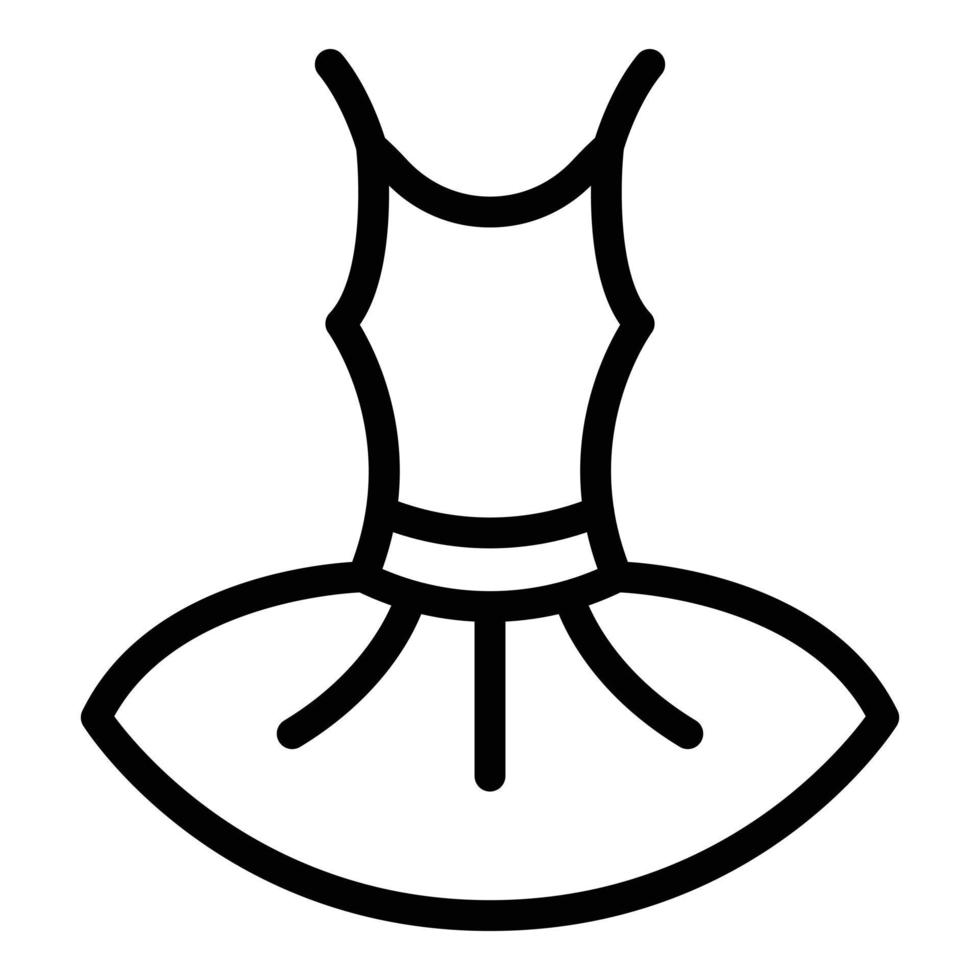 icono de vestido de ballet suave, estilo de contorno vector