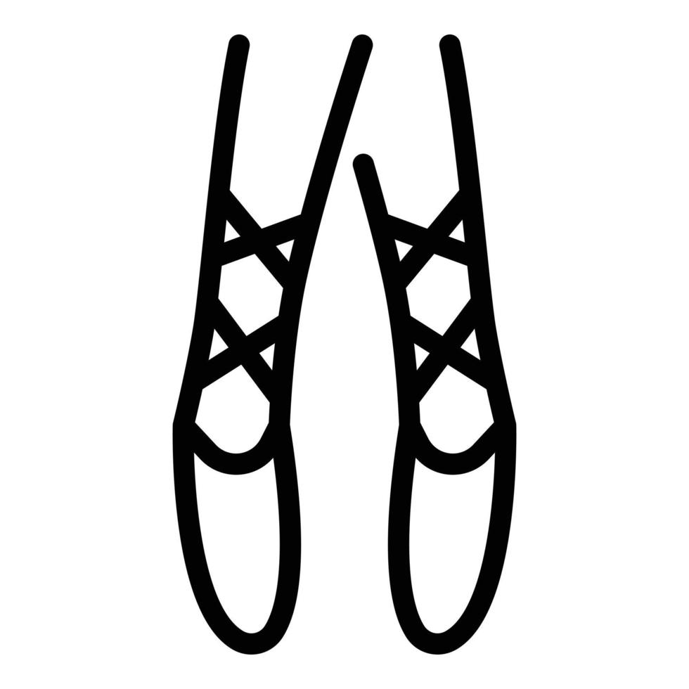 icono de zapatos de ballet de pie, estilo de esquema vector