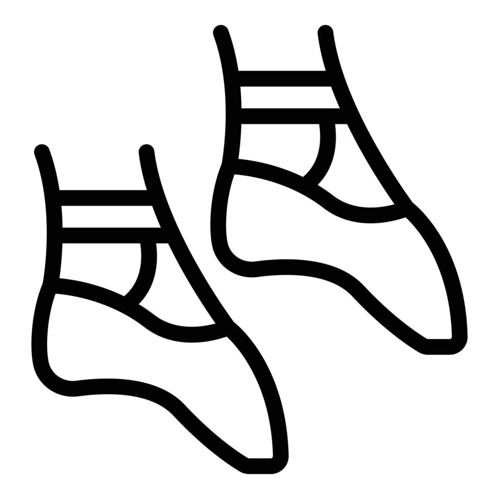 icono de zapatos de bailarina, estilo de esquema vector