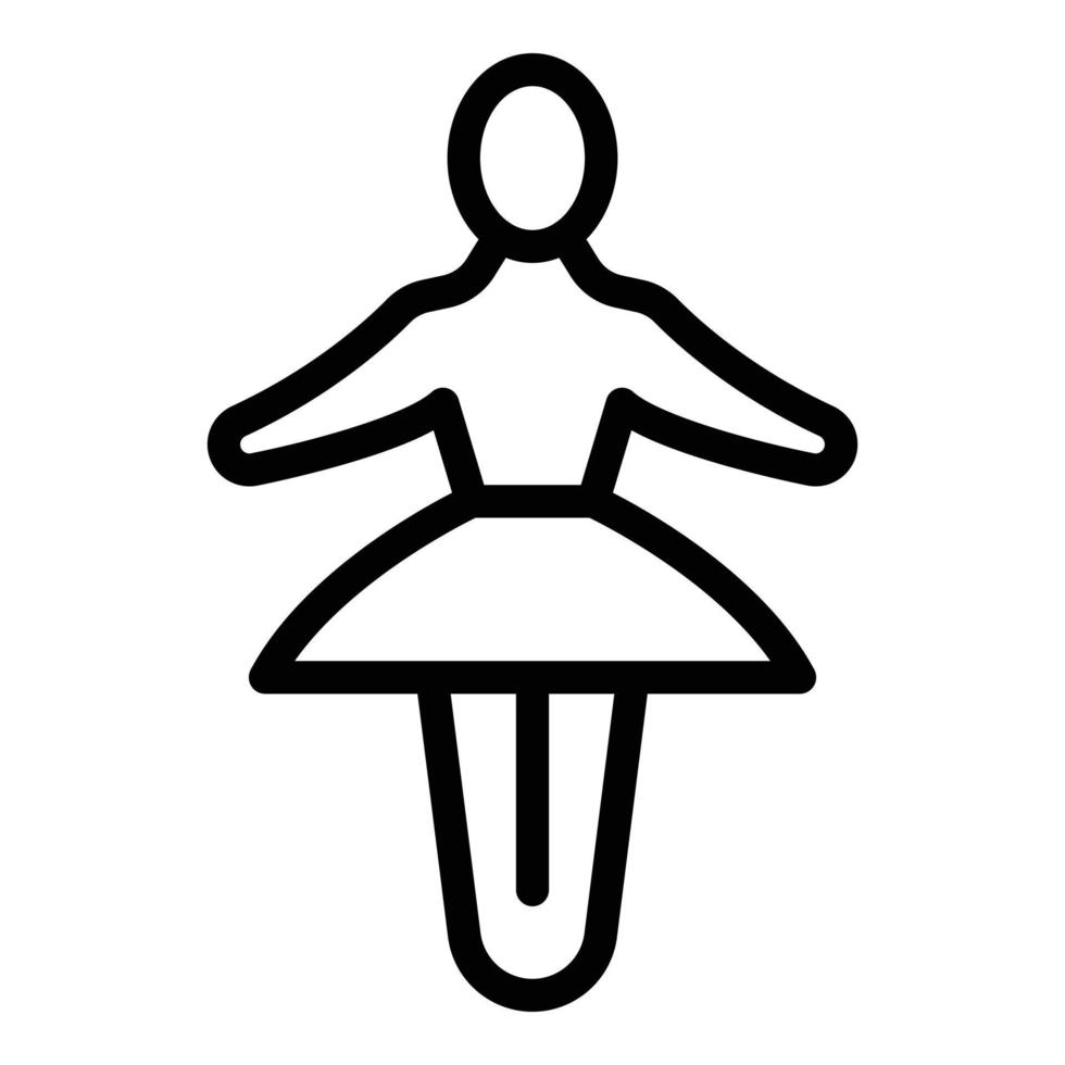 icono artístico de bailarina, estilo de contorno vector