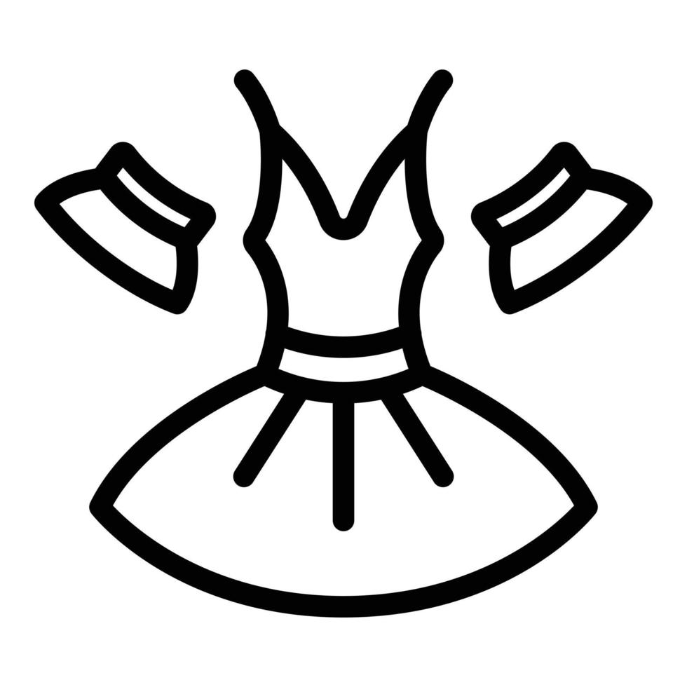 icono de vestido de bailarina, estilo de esquema vector