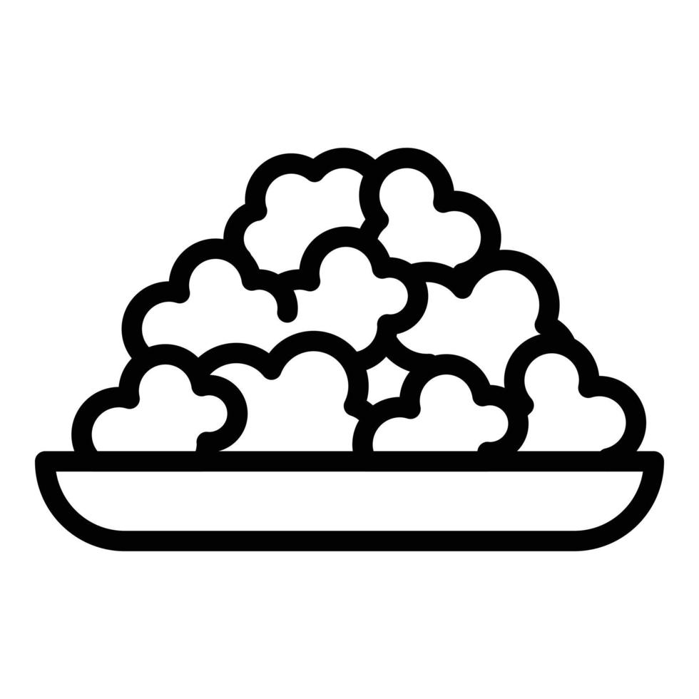 Popcorn plate icon, outline style vector