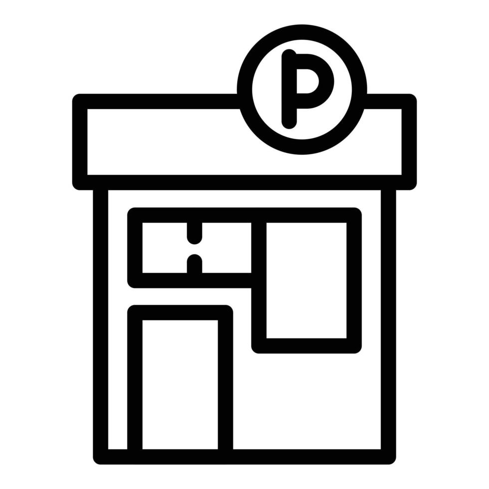 Parking cotrol point icon, outline style vector