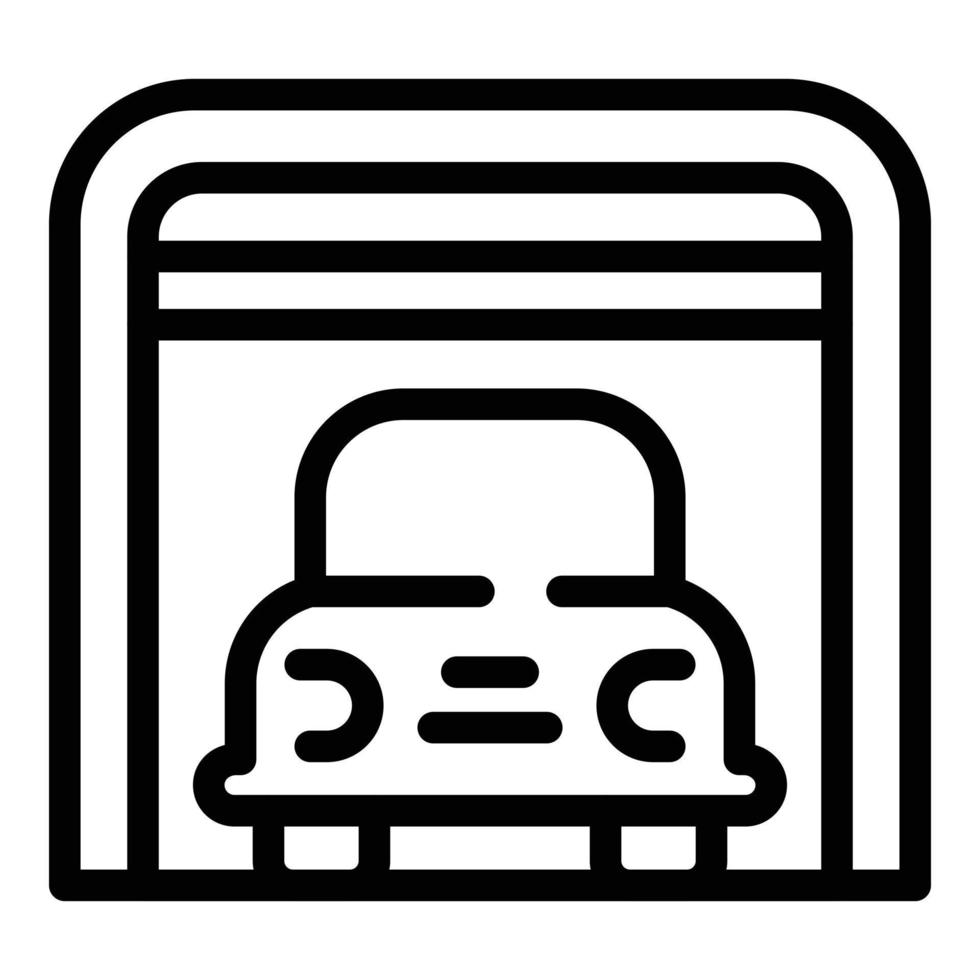 Indoor parking icon, outline style vector