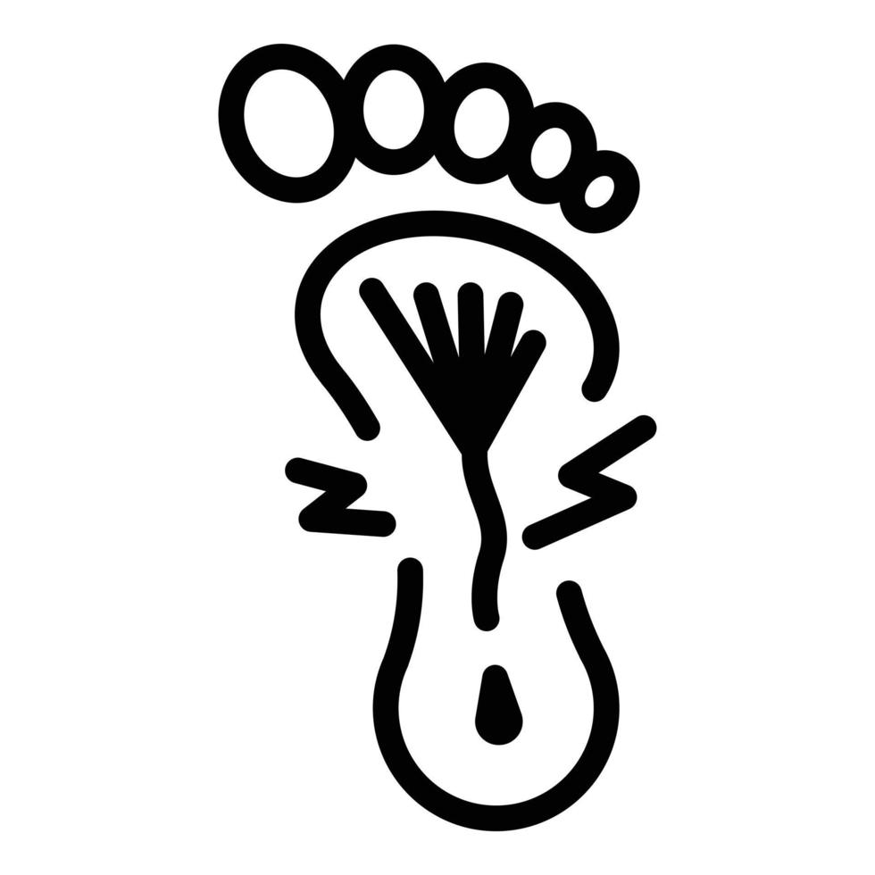 Foot accident injury icon, outline style vector