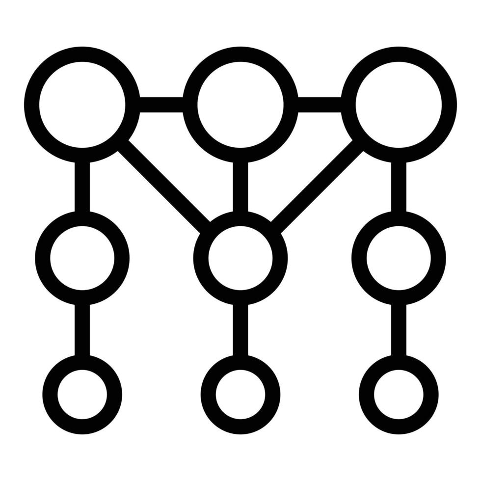 Connection icon, outline style vector